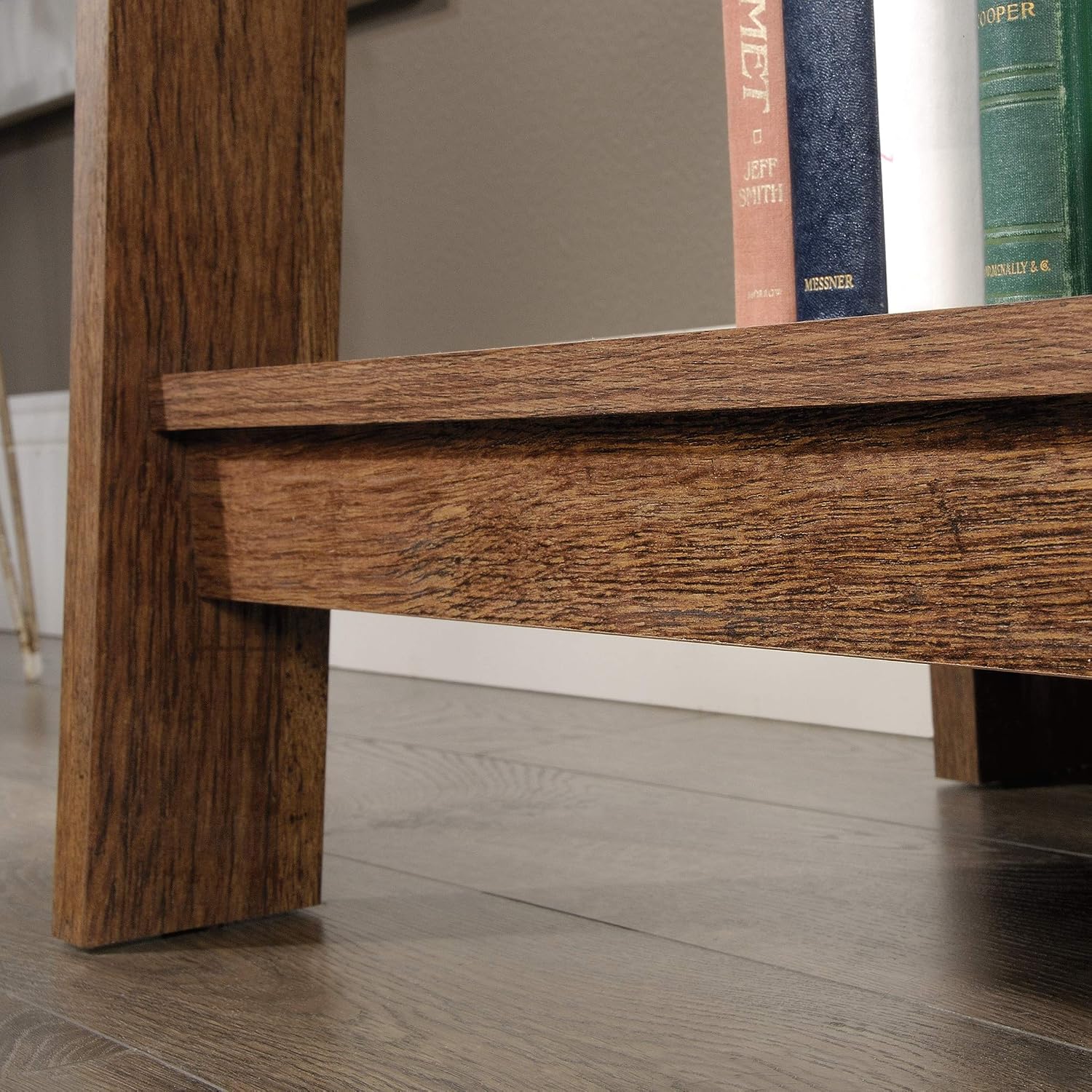 Sauder Trestle 3-Shelf Bookcase, Vintage Oak finish