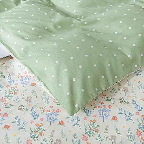 Miniatura 7 de HoneiLife - Juego de funda de edredón floral 100% algodón, 3 piezas, botánica, ropa de cama con cierre de cremallera y lazos en las esquinas