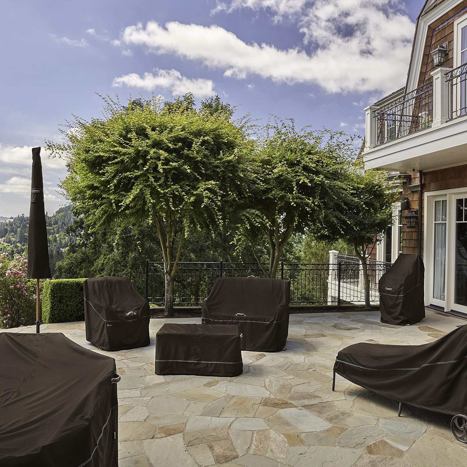 Classic Accessories Madrona Waterproof 100 x 80 x 36 Inch General Purpose Patio Cover, Dark Cocoa
