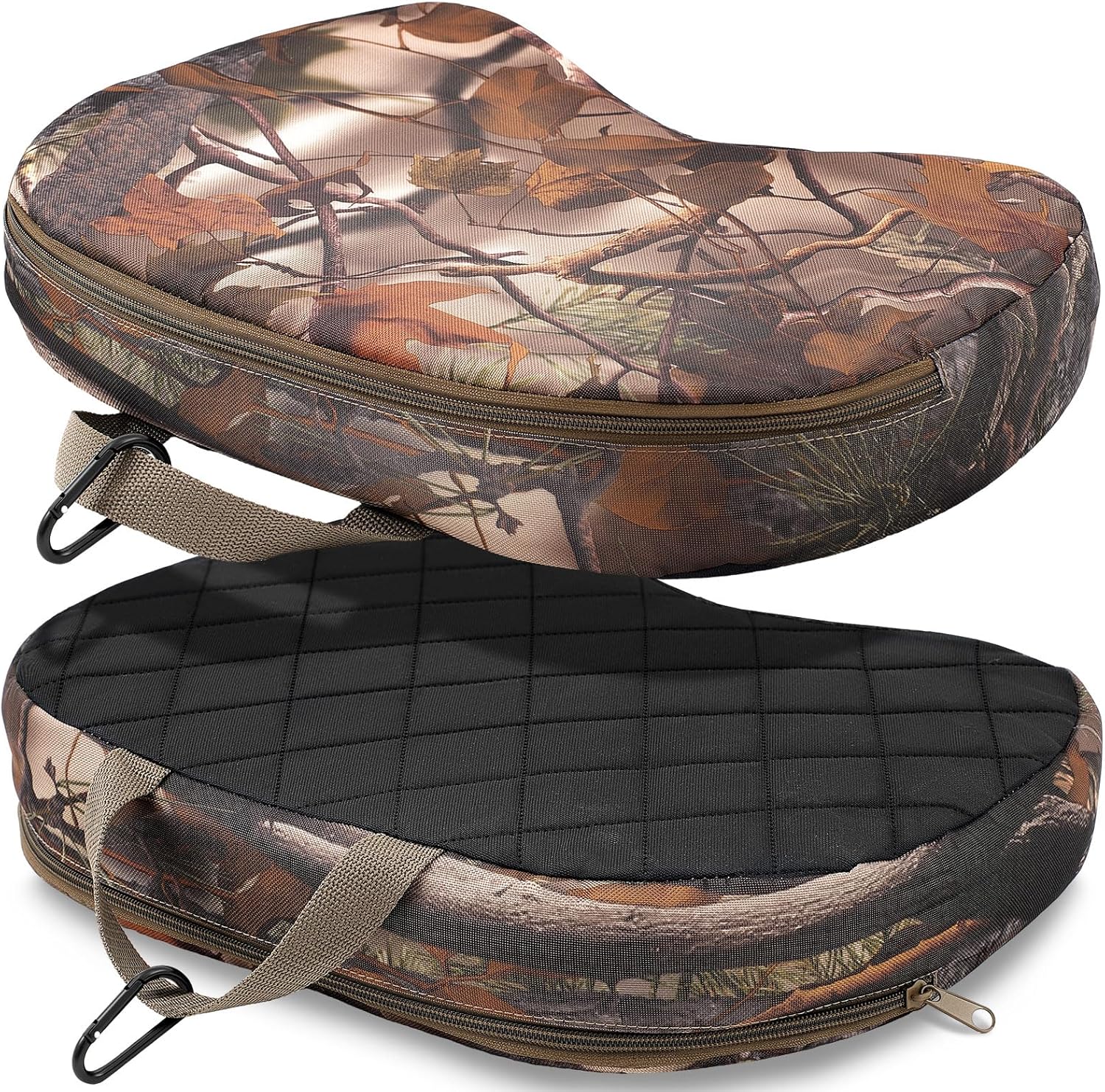 Sliner 2 Pieces Hunting Seat Cushion Portable Hunting Cushion 15.7 x 11.4 x 2.8 Inch Thickening, Waterproof Pad, Lightweight Outdoor Stadium Seat Camouflage for Camping Stadium Outdoor Sports Fishing