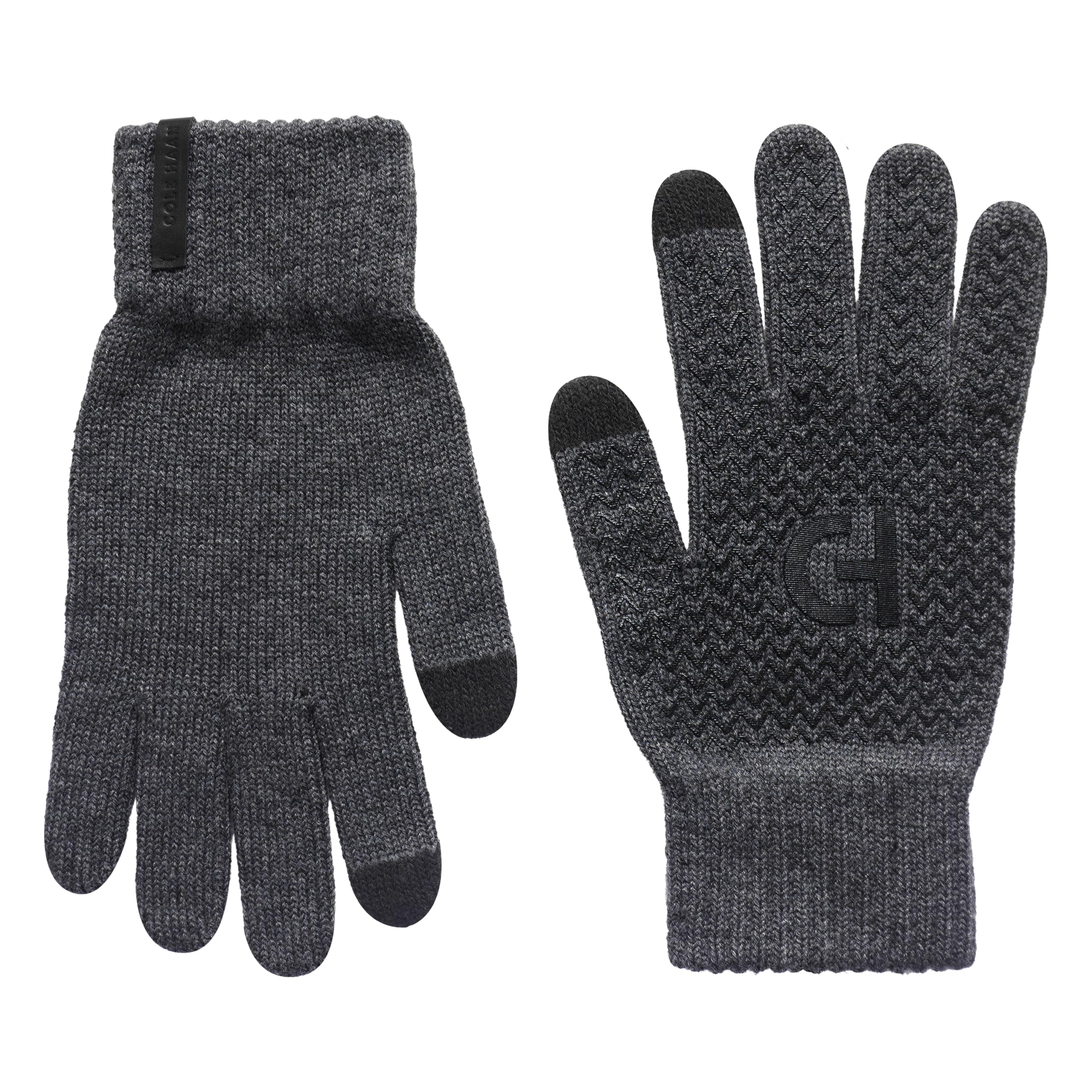 Cole Haan Guantes de punto para hombre, guantes de invierno cálidos y térmicos, compatibles con pantalla táctil, guantes suaves y elásticos para clima frío