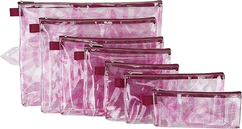 Travelon Juego de 7 sobres de embalaje, transparentes con ribete negro, Pantalla de hoja de bayas, Travelon Juego de 7 sobres de embalaje