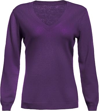 CASME Womens Sweaters 100% Pure Original Cashmere V Neck Pullover Sweater Slim Fitting Tops