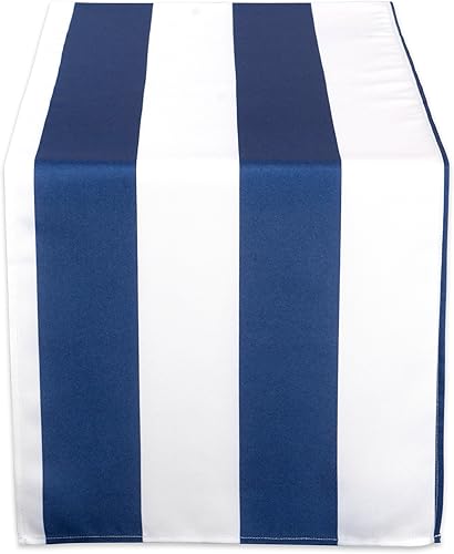 DII - camino de mesa para exteriores, diseño de rayas, color azul marino, 14 x 108,