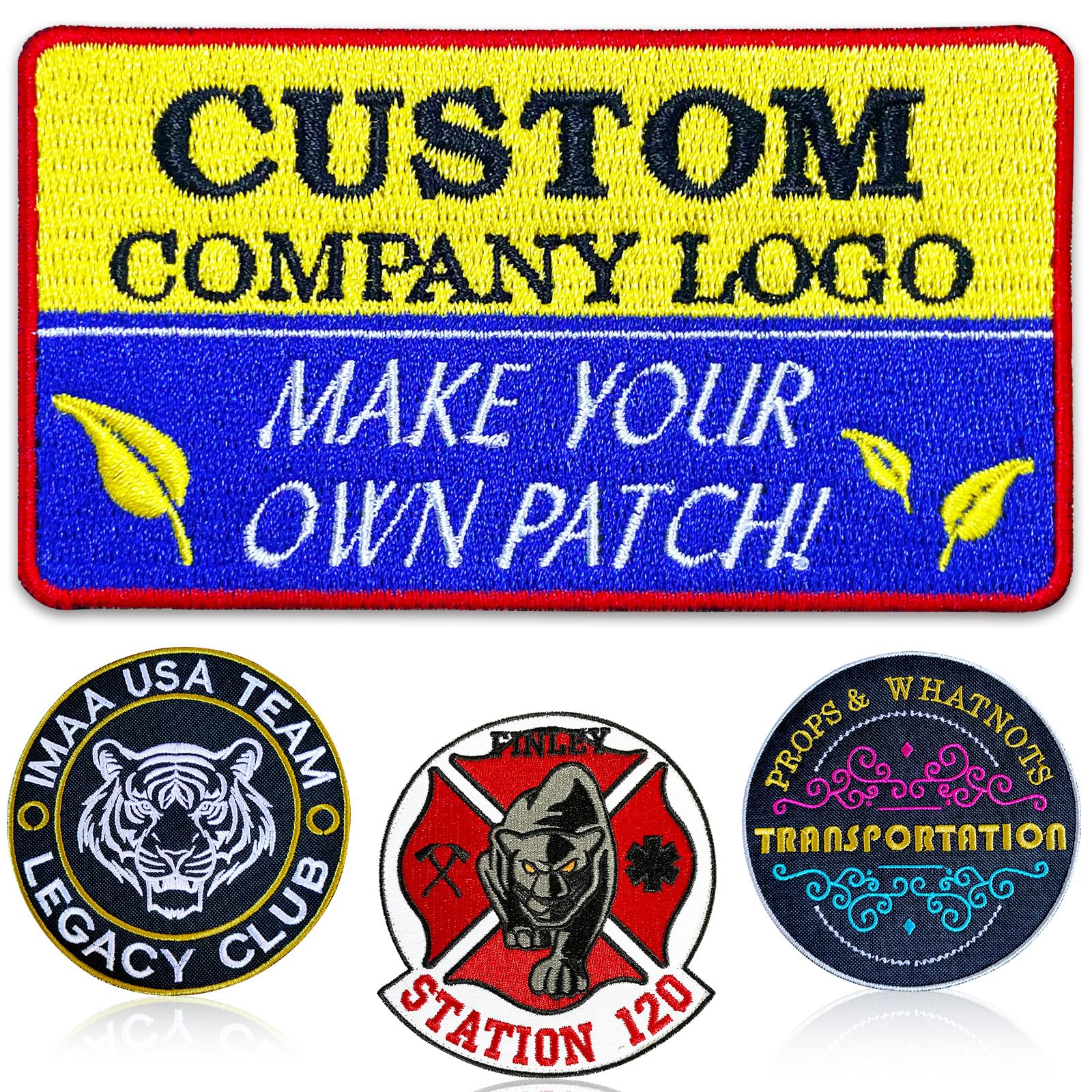 Embroidered Patch Applique for Jeans Hats Bags etc.Personalized Embroidery,custom design by yourself, multiple color and size,sew on,iron on and Hook-loop. (5pcs, 4" or less)