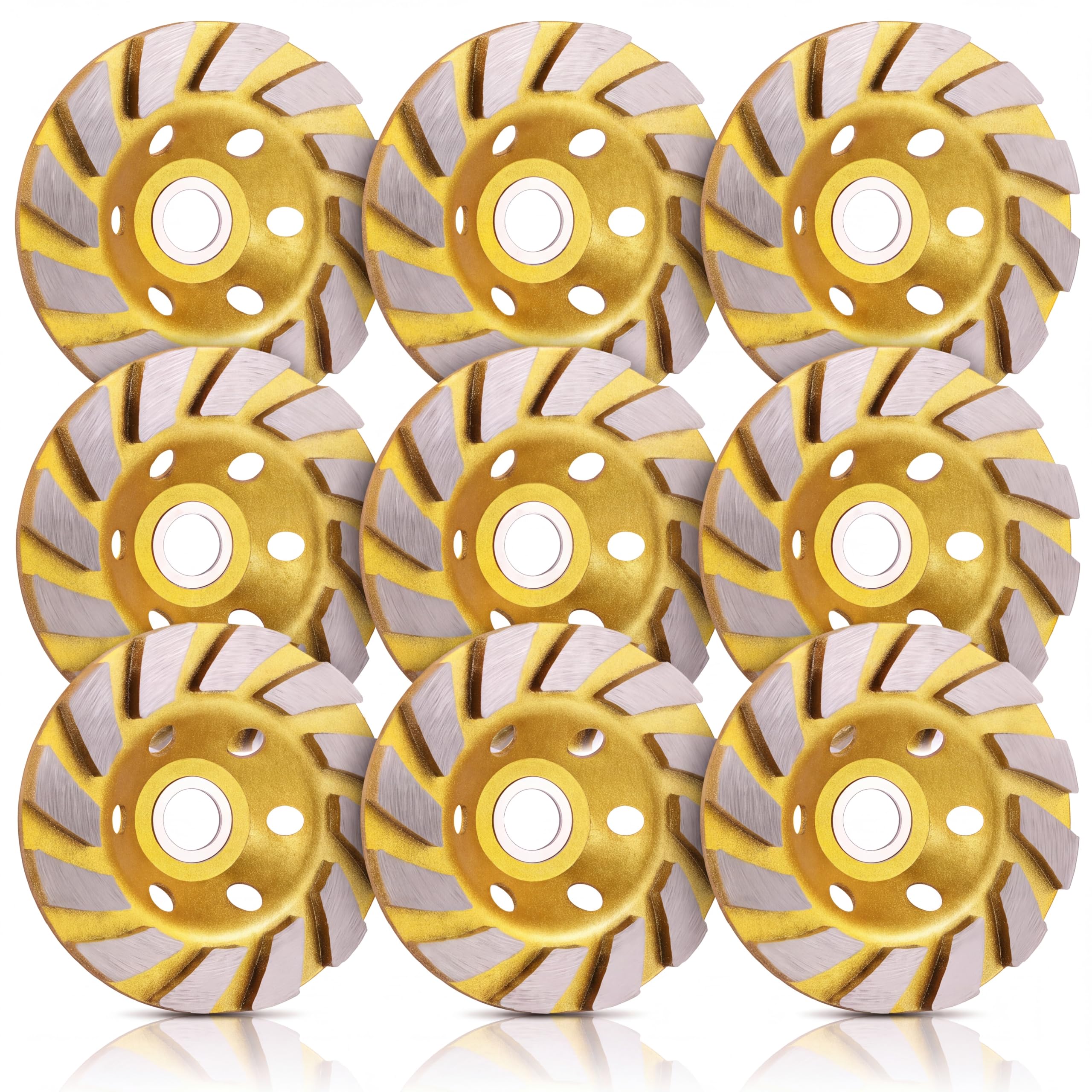 Mudder 9 ruedas de molienda de diamante de hormigón de 4 pulgadas