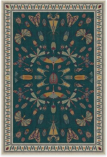 RUGGABLE x Iris Apfel - Alfombra lavable perfecta y moderna para sala de estar, dormitorio, cocina, apta para mascotas y niños, resistente a las