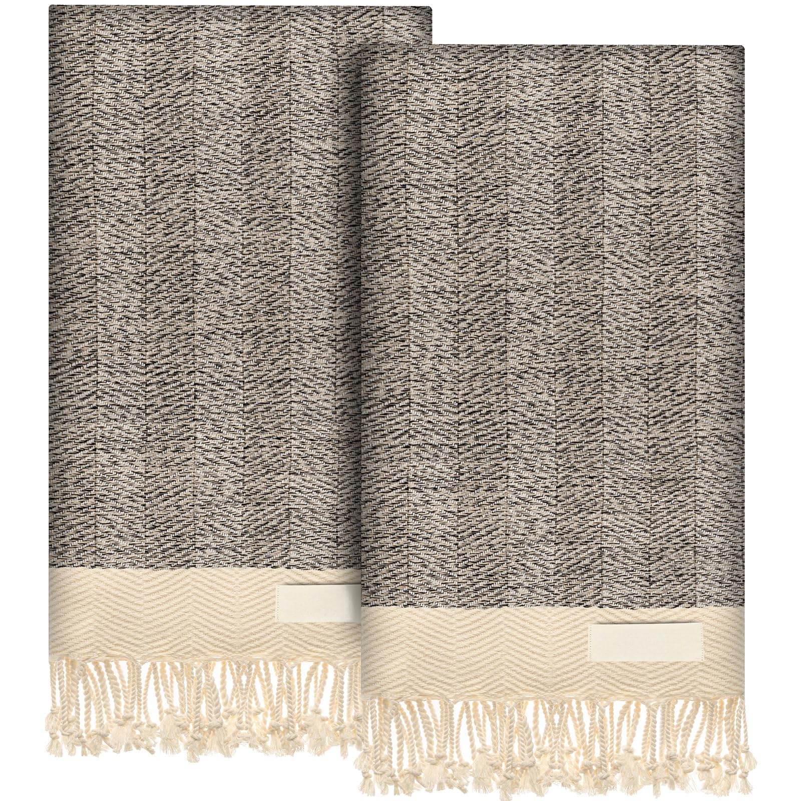 EPHESUS TOWELS Turkish Hand Towels - Set of 2 | 18" x 30" Decorative Boho Guest Bath Towel for Bathroom, Kitchen, Face, Hair, Tea, Dishcloth (