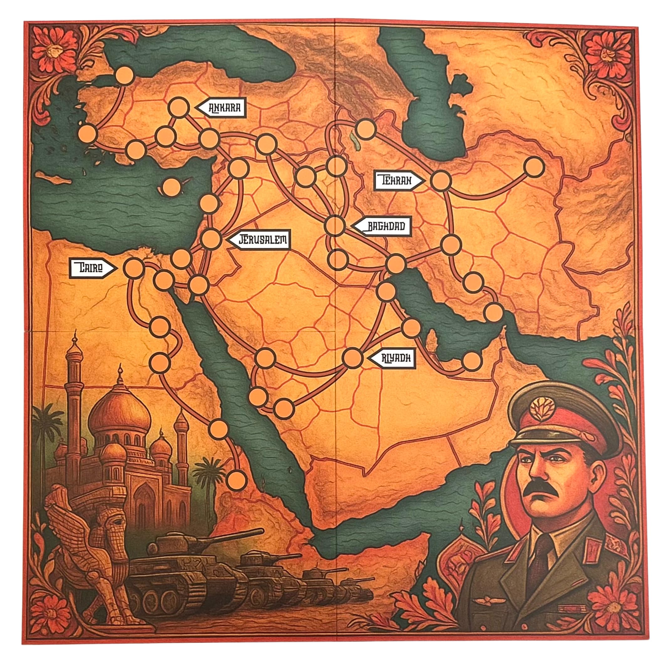 Brettspiel Strategie – King of the Middle East – Taktisches Strategiespiel für 2–6 Spieler ab 14 Jahren – Kalter Krieg im Nahen Osten – Strategy Board Game