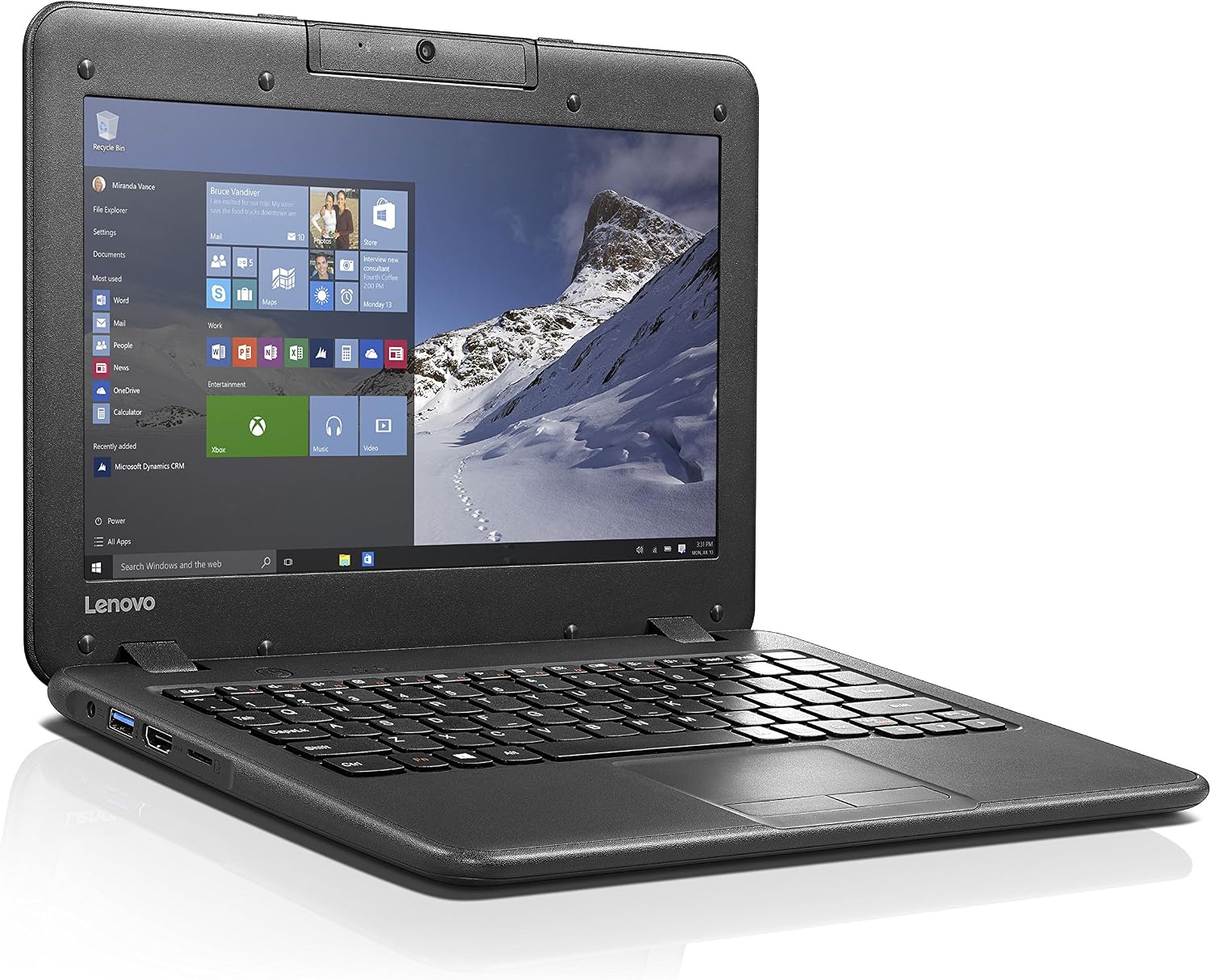 Lenovo N22 11.6-inch High Performance Laptop Notebook (2016 New Premium Edition) ( Intel Dual-Core Processor 1.60GHz, 4GB RAM, 64GB eMMC SSD,Windows 10 Pro)