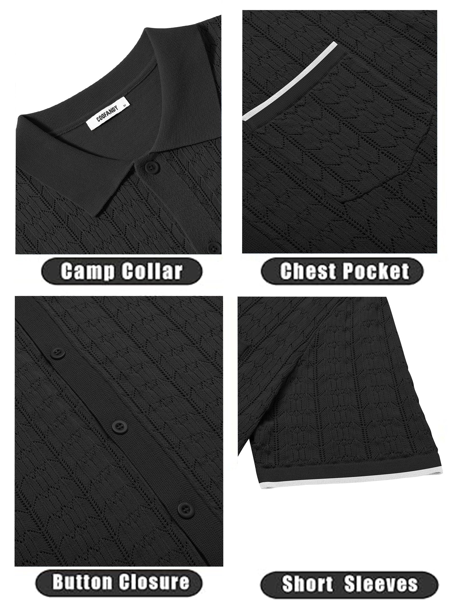 Coofandy Ztj009288 - Camicia Classica con Bottoni da Uomo