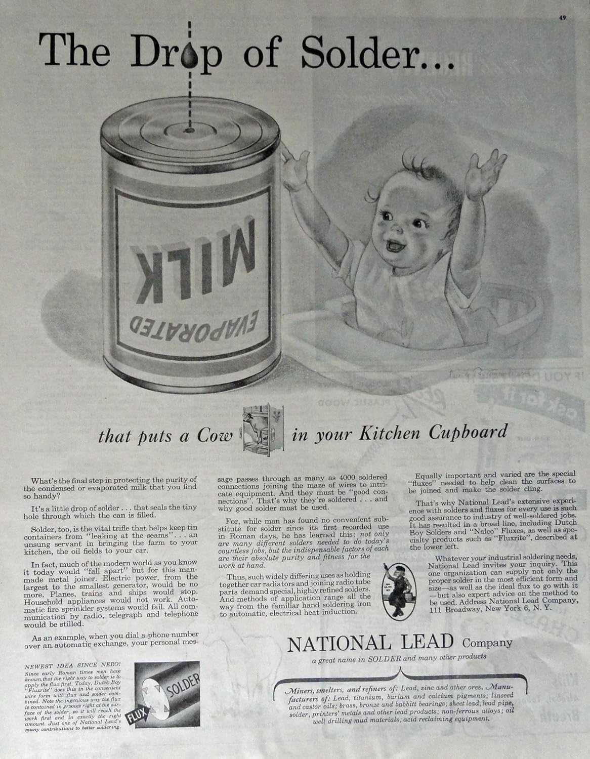 Amazon.com: National Lead Company, 40's Print Ad. Full Page B&W ...