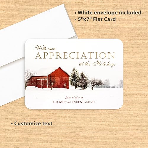 Miniatura 3 de Let's Make Memories Tarjeta de vacaciones de negocios personalizada Country Escape de 5 x 7 pulgadas, calidad premium (tarjetas de Navidad de