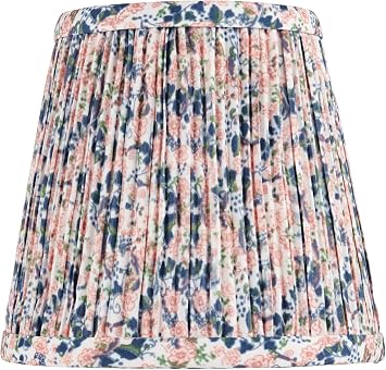 Gracie Mini Blue Pink Floral Pleated Shade 4x6x5.5" Clip-On