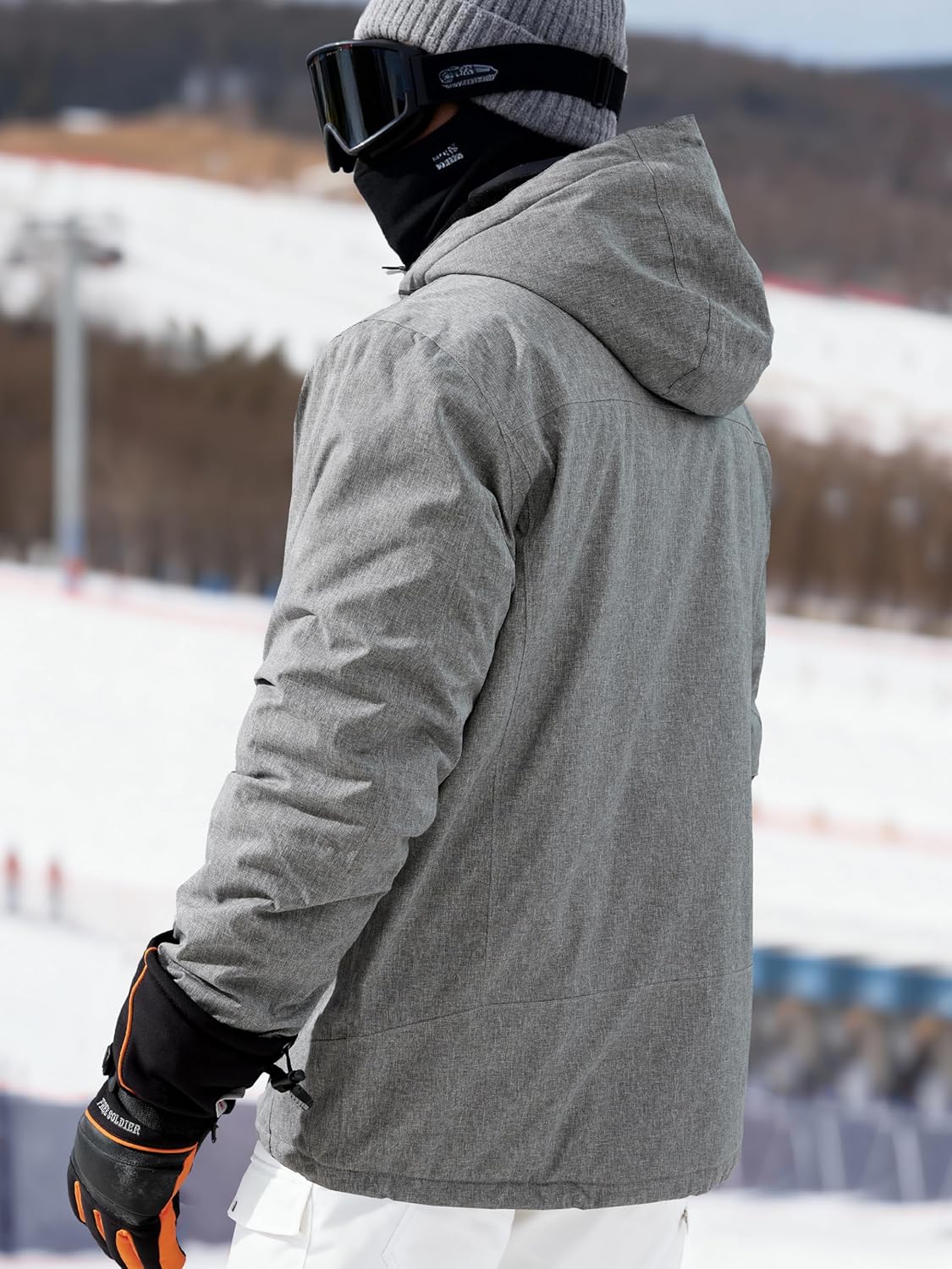 FREE SOLDIER Men's Waterproof Ski Snow Jacket Fleece Lined Warm Winter Rain Jacket with Hood Fully Taped Seams - Image 2