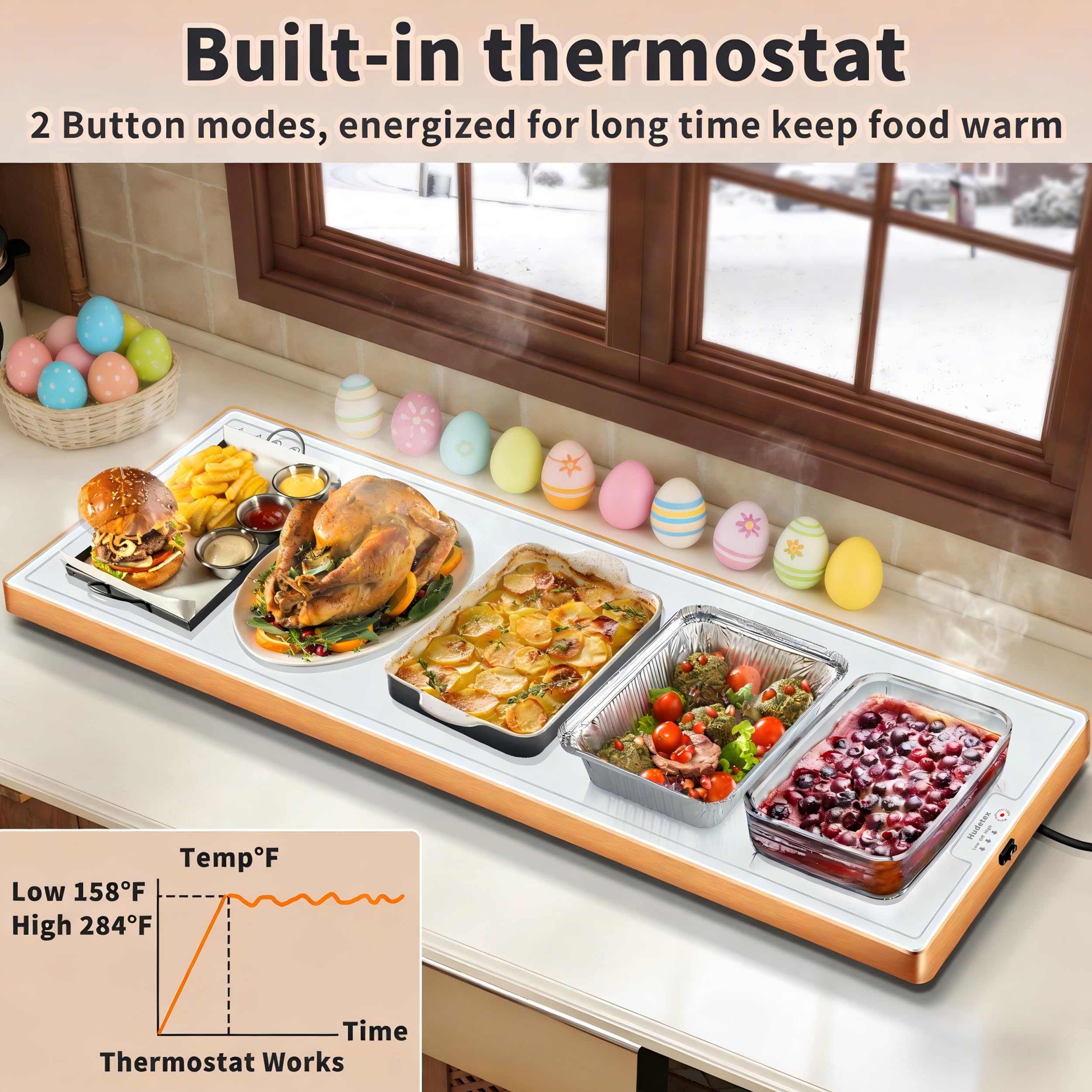 Hudetex Electric Heating Tray - Keep Food Warm! -4 Hudetex Electric Heating Tray - Keep Food Warm! -4