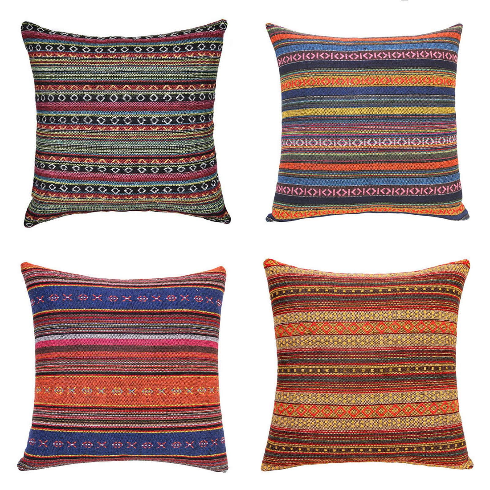 Pillow covers violet orange en lin 50x50cm pour taie d'oreiller carré