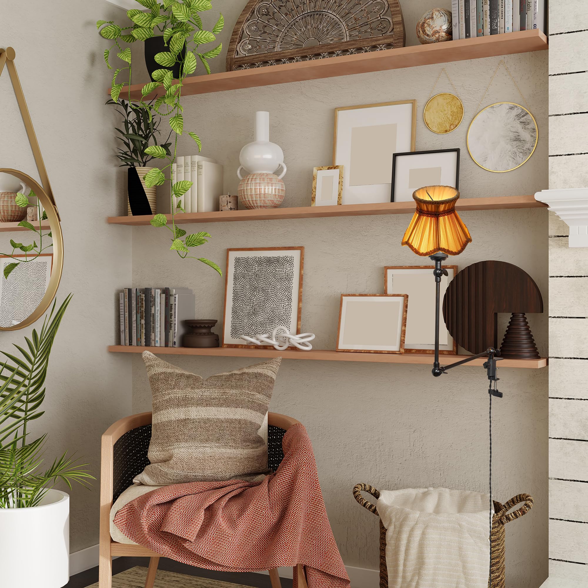 Klemmleuchte mit Fernsteuerung,1 Packung Leselampe mit 2,5 m Kabel, Dimmbar Nachttischlampe,Augenpflege Schreibtischlampe für Büro Heimgebrauch, E27 Lampenhalterung - DZ0329/802