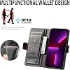 Funda bojioderf compatible con Xiaomi Poco X3 NFC, compatible con Xiaomi Poco X3 Pro/Poco X3 con cierre magnético tipo cartera, porta tarjetas y soporte, negra 5