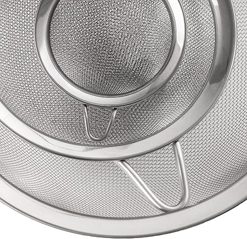 Miniatura 5 de BergHOFF 3 coladores Essentials de malla fina de acero inoxidable 18/8, largos, mango ergonómico, apto para lavavajillas