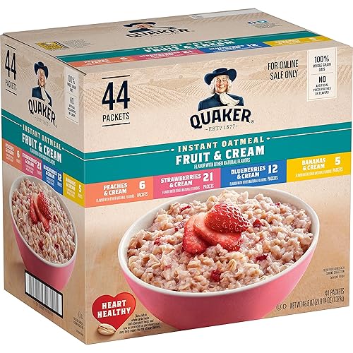 Quaker Paquete variado de frutas y crema de avena instantánea 44 unidades paquete de 1