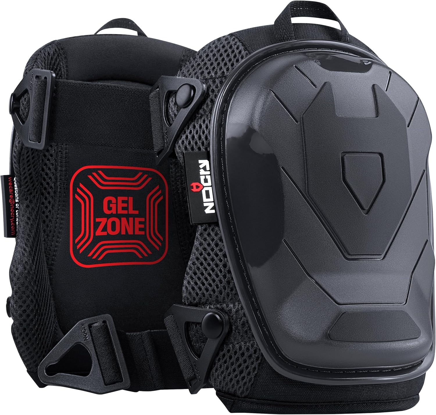 NoCry Professional Heavy Duty Knee Pads for Construction Work - Anti-Slip Cap, Ankle Support, Gel Foam Padding, Adjustable Straps for Men & Women