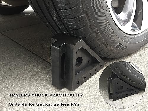 Miniatura 13 de Paquete de 4 calzones de goma sólidos y resistentes, topes de rueda de alta calidad para automóvil, remolques de viaje, RV, camión y ATV