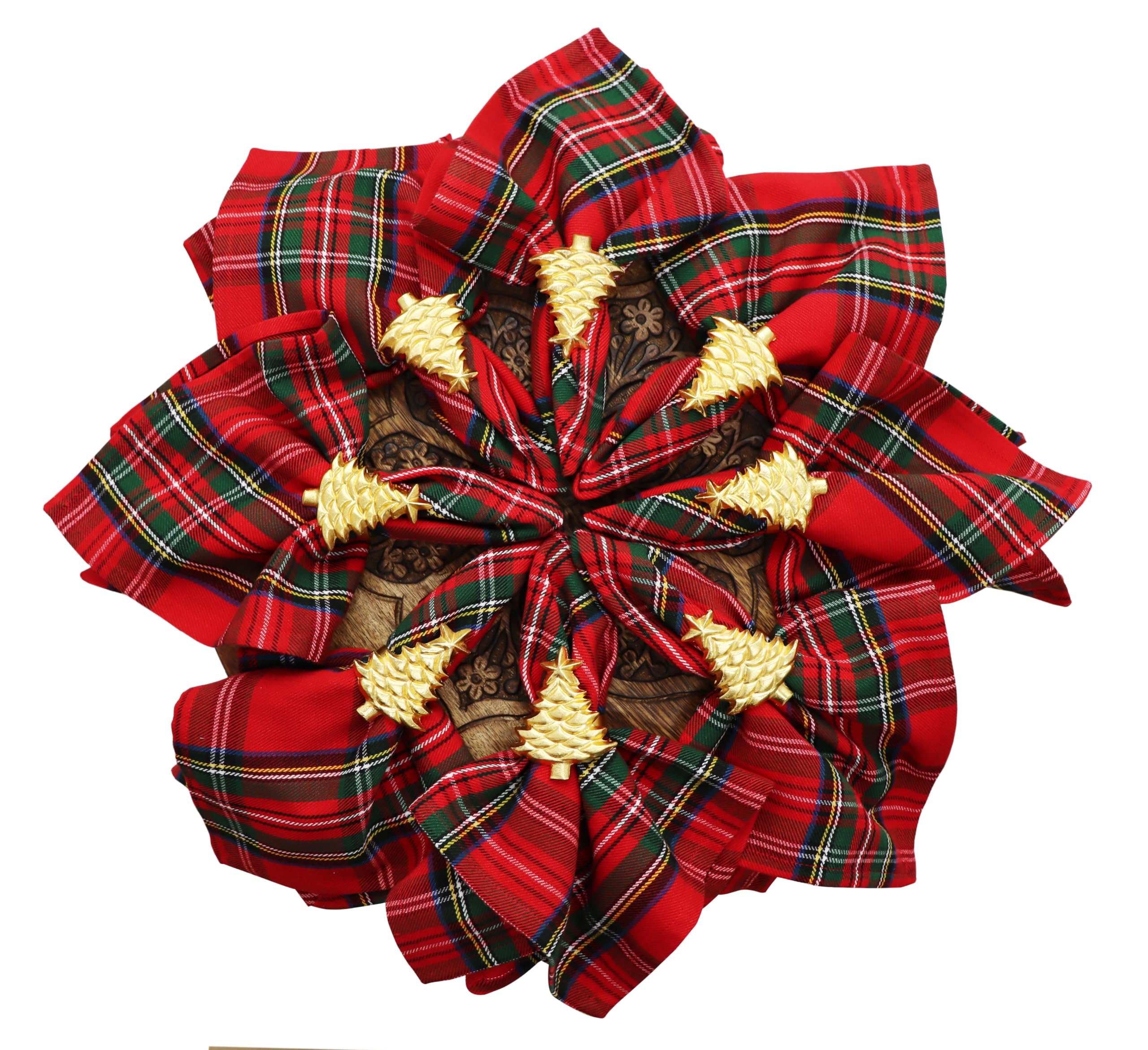 Cotton Craft WeihnachtsServietten, kariert, 100% Baumwolle, Stoffservietten, Weihnachten, Urlaub, Mittagessen, Brunch, Abendessen, Party, Festliche Feier, papierlose, Wiederverwendbare, waschbare