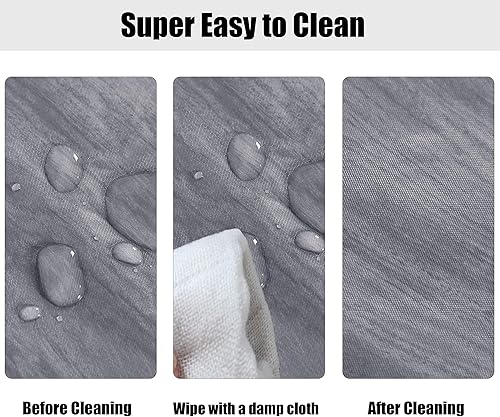 Miniatura 131 de LUSHVIDA - Mantel ajustable de vinilo para mesa redonda, impermeable y con borde elástico, mantel de plástico