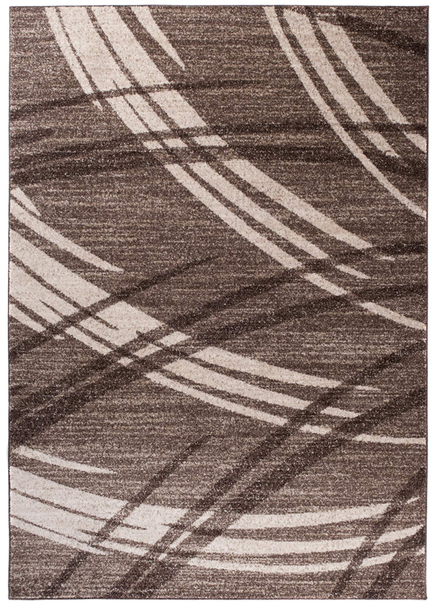 Tapiso Sari dywan z krótkim włosiem, nowoczesny, melanż, brązowy, beżowy, paski, fale, do salonu, sypialni, Ökotex 160 x 220 cm