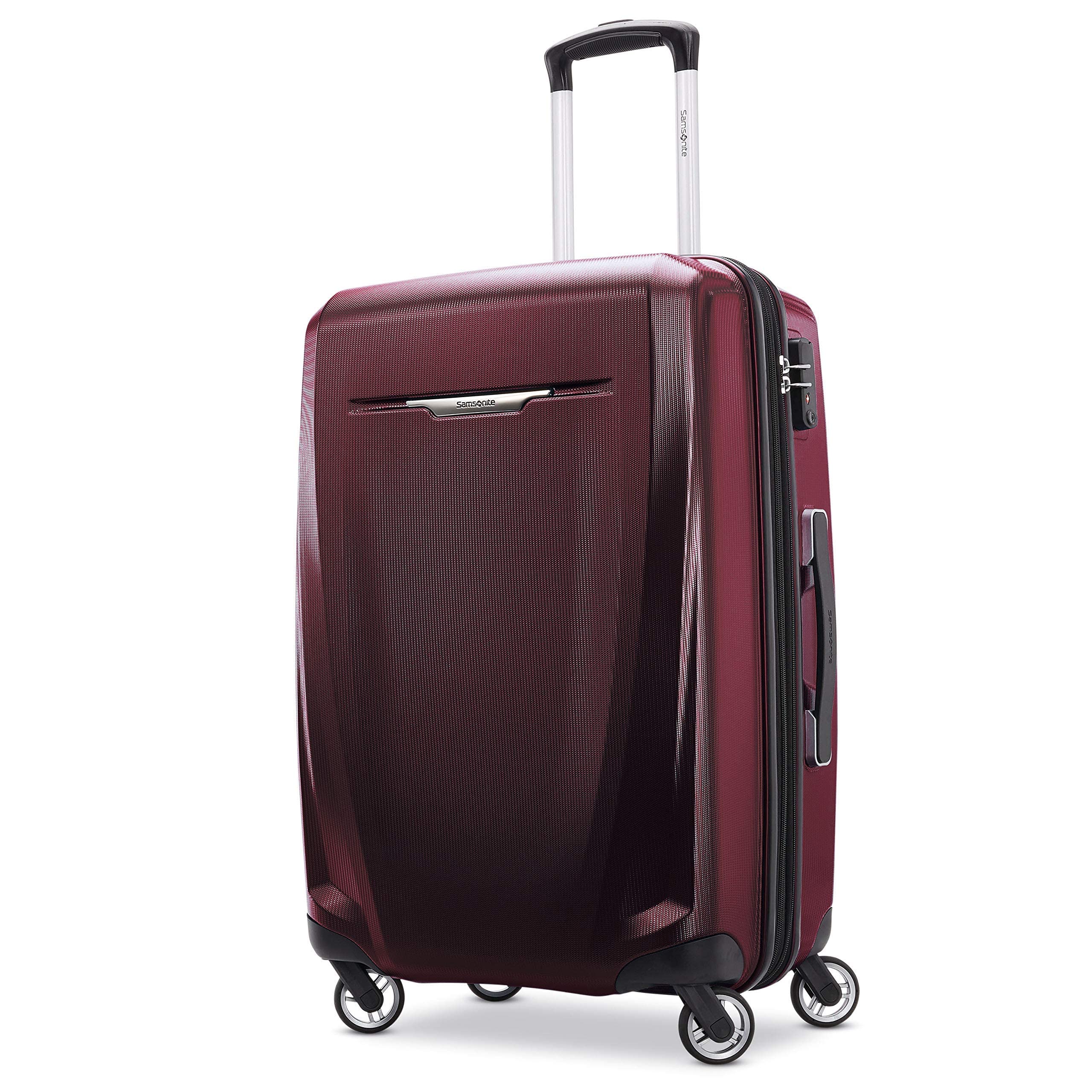 SamsoniteWinfield 3 DLX Hardside Expandable Luggage with Spinners, Burgundy, Checked-Medium 25-Inch