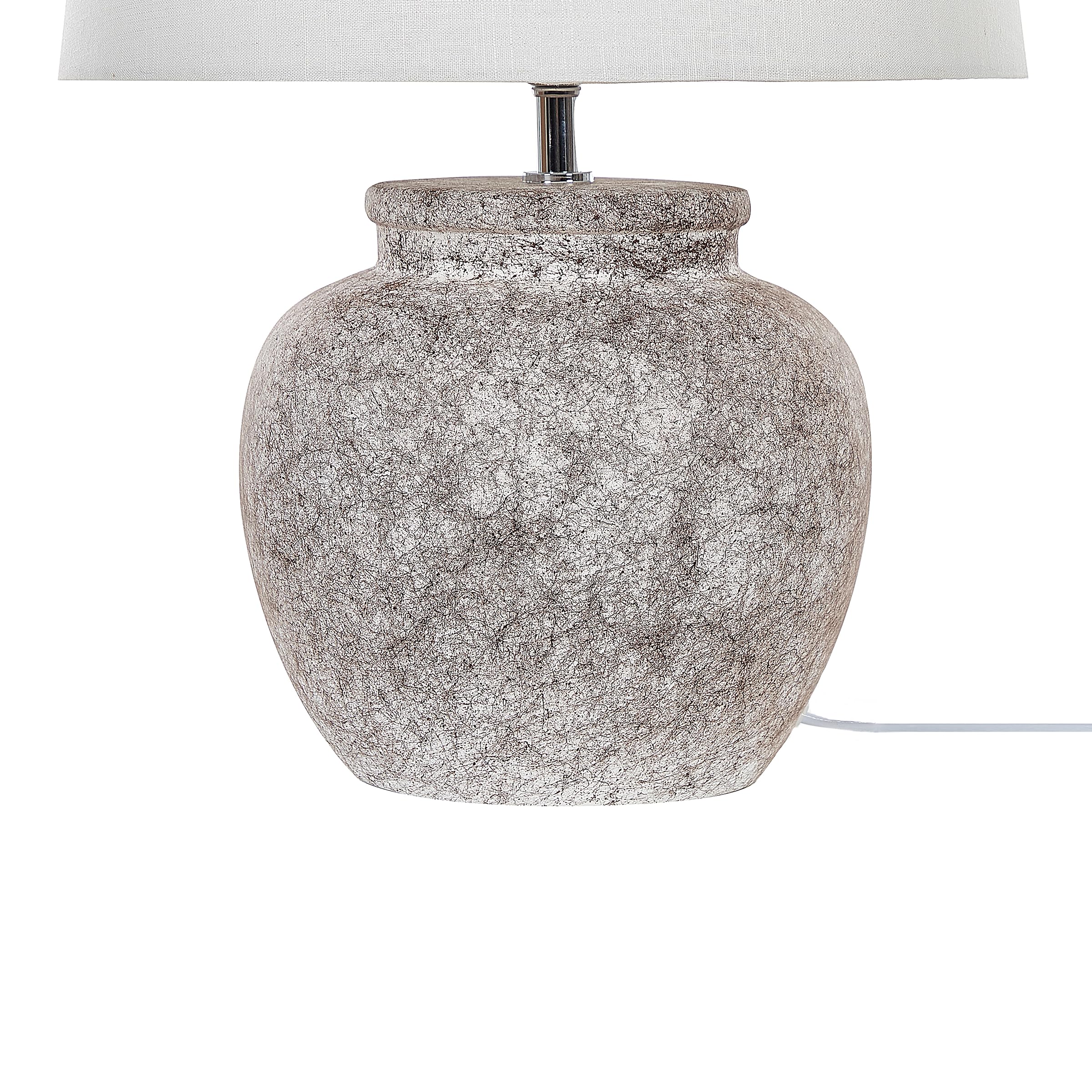 Beliani Klassische Tischlampe Keramiksockel Steinoptik 47 cm beige Mareb