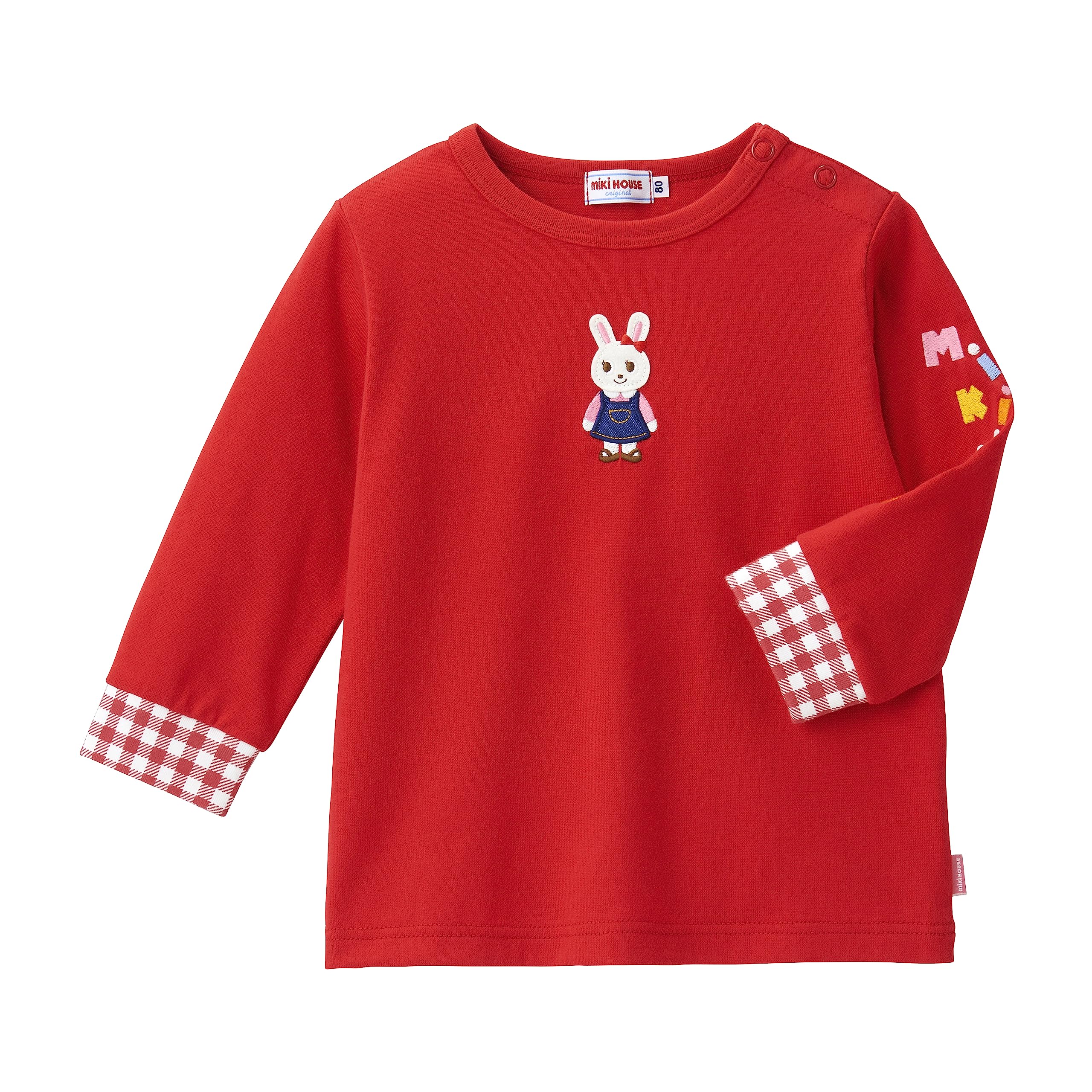 Amazon.co.jp: [ミキハウス] 長袖Tシャツ うさぎ 日本製 女の子