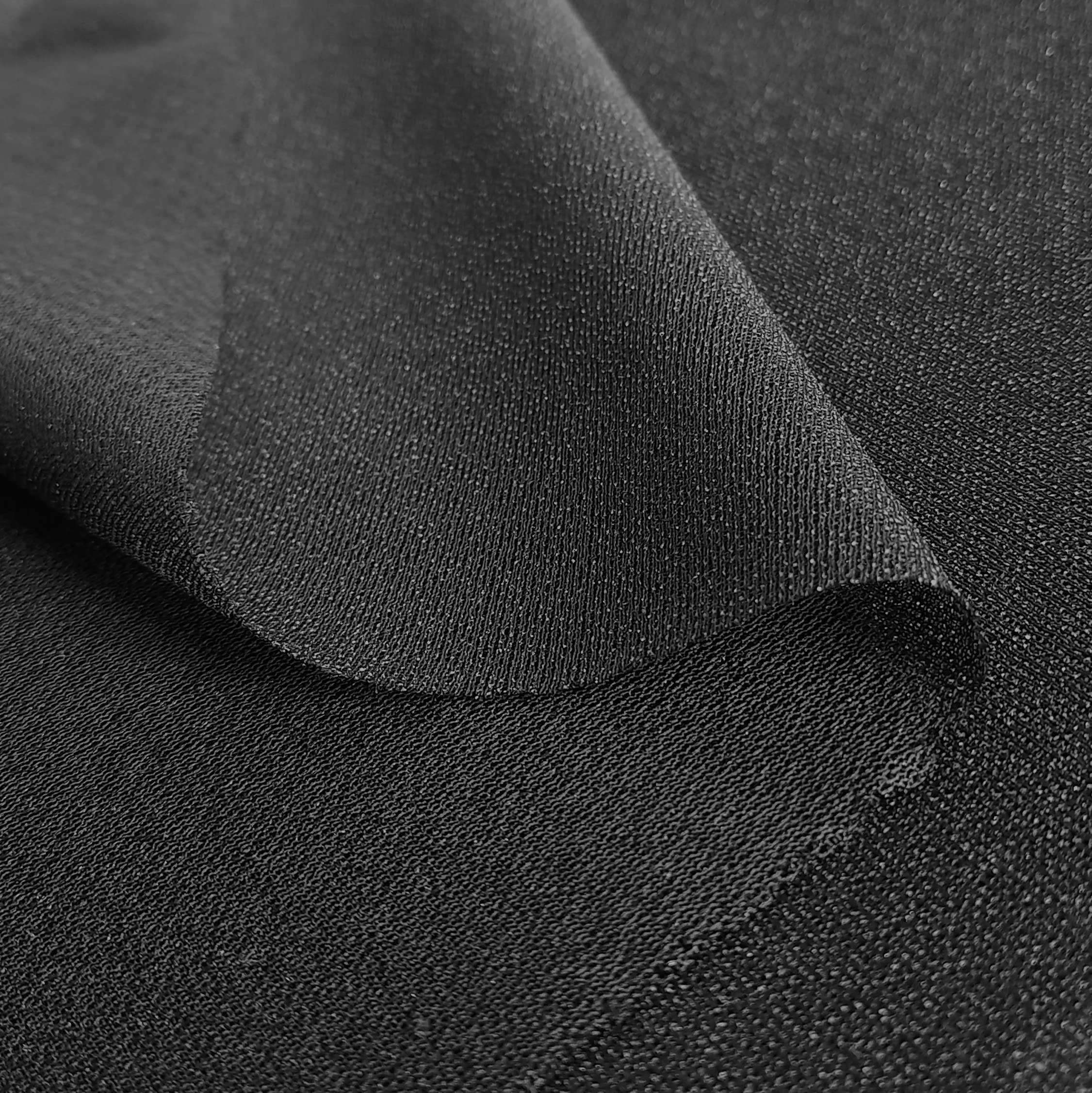 On Trend Fabrics Black Stretch Jersey Knitted Fusible Iron On Interfacing 150Cm Wide - Sold By The Metre