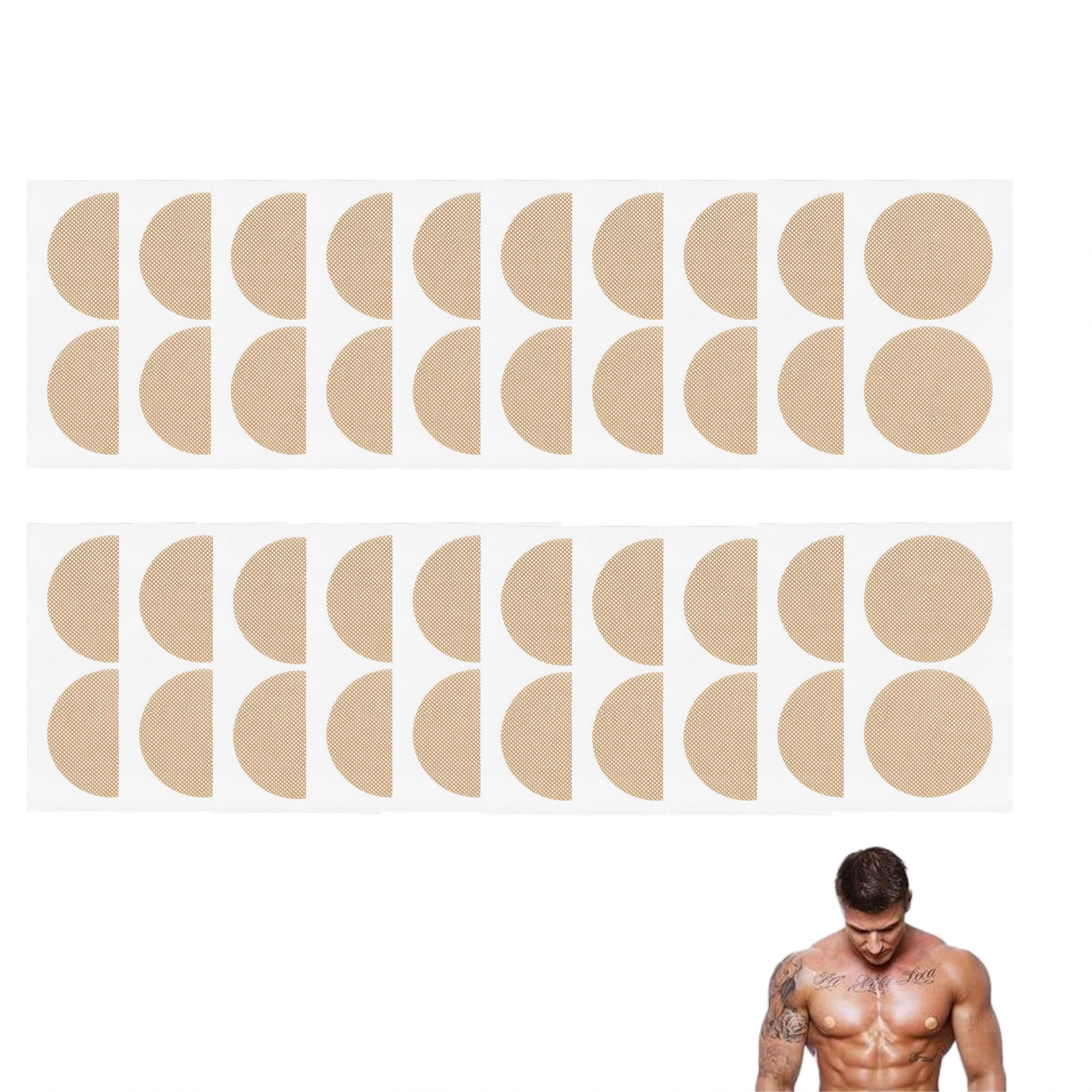 20 Pairs Running Nipple Covers for Men – Invisible Anti Chafing Nipple Guards for Jogging and Marathon – Disposable Nipple Stickers for Cycling, Training and Daily Sports Use – Practical Running Gifts