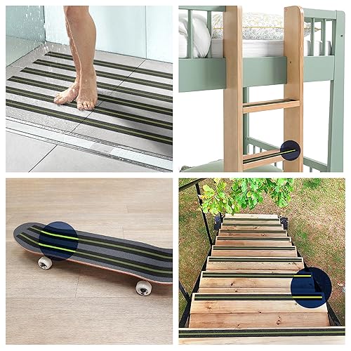 Miniatura 3 de Chesk Cinta de agarre transparente antideslizante para peldaños de escaleras, impermeable, para exterioresinteriores, 2 pulgadas x 30 pies, agarre