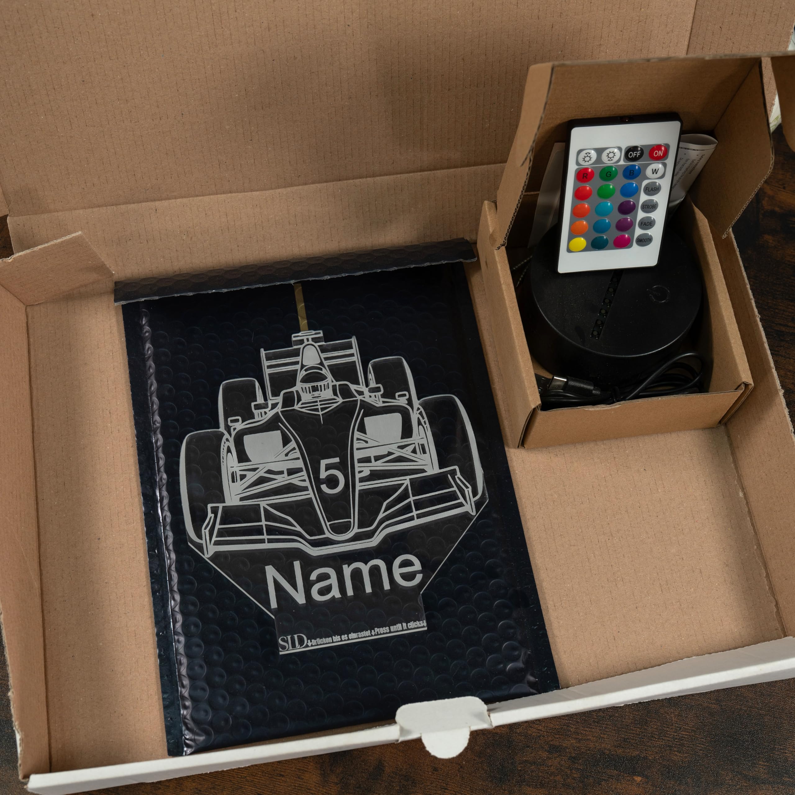 Personalisierte Formel-1 Nachtlicht Lampe, Geschenk für Formal eins Fans Geschenk Idee für Rennfahrer, als Tischlampe und Dekor