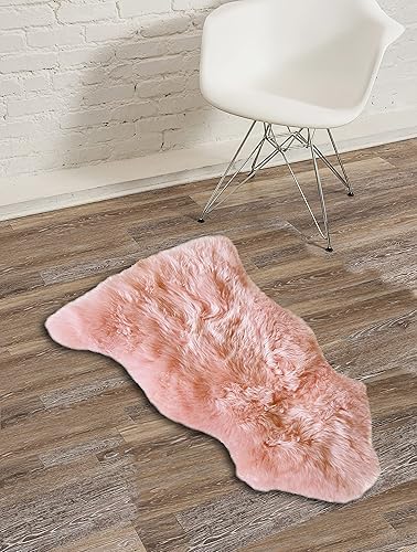 Miniatura 10 de Alfombra de piel de oveja natural con pelo grueso y exuberante de 2.5 pulgadas, esponjosa, hipoalergénica, con parte trasera antideslizante,