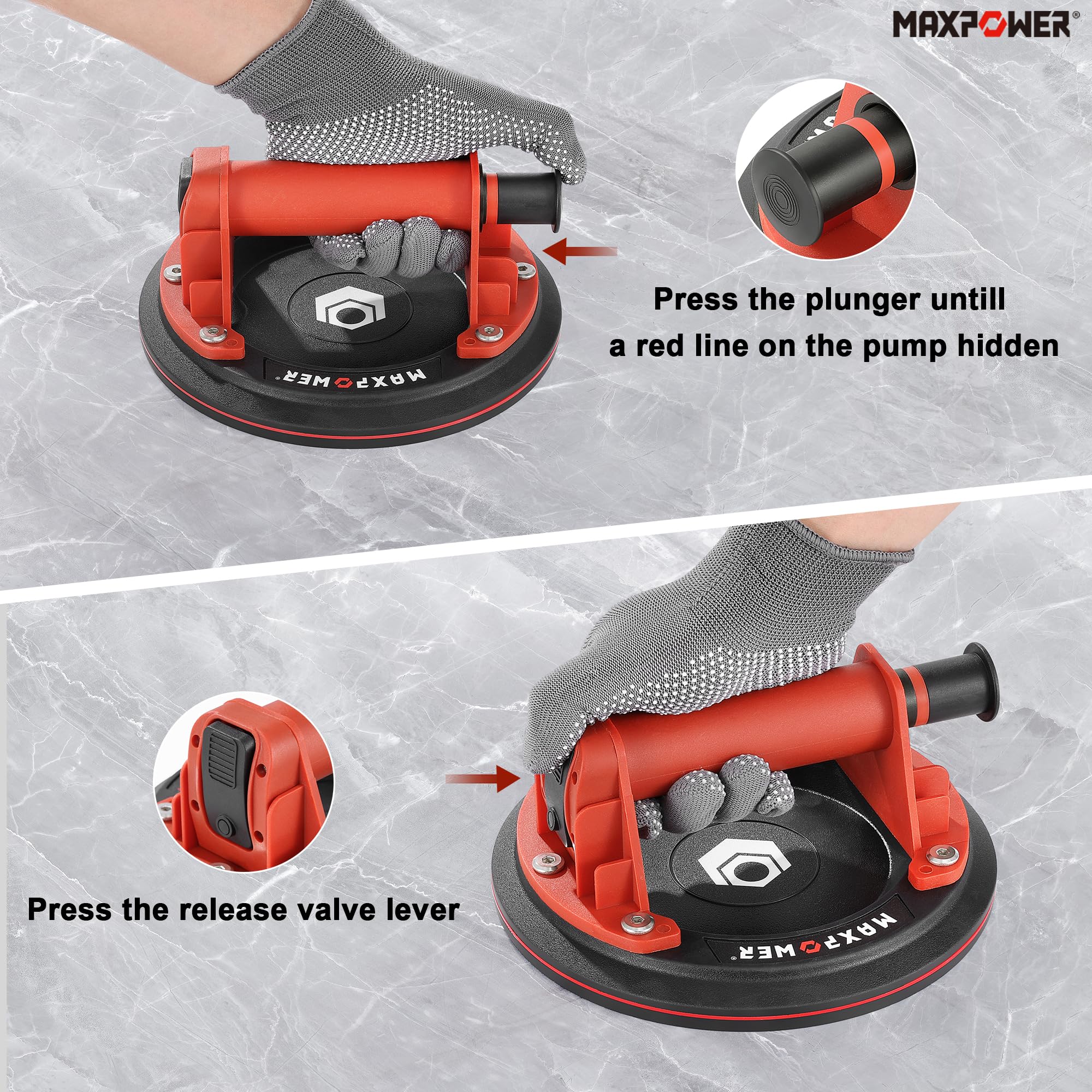 Heavy Duty Suction Cups MAXPOWER 8 Inch Glass Suction Cups - 2-Pack ...