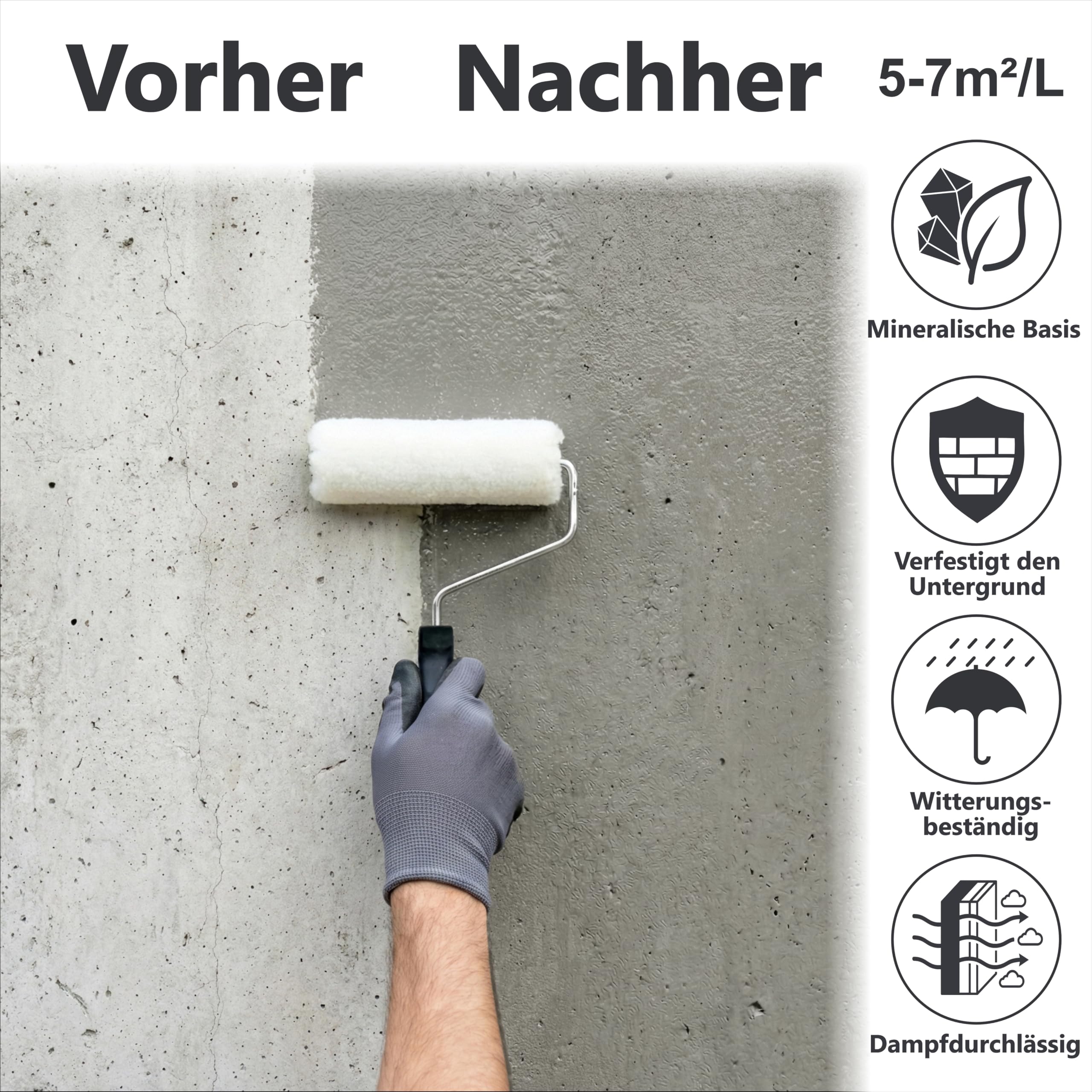 WO-WE Kaliwasserglas Haftgrund Bindemittel Versiegelung Wasserglas Mauerabdichtung W515-10L