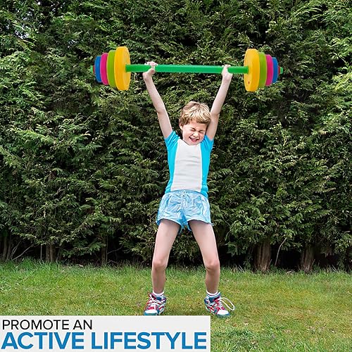 Miniatura 3 de Juego de pesas para niños, equipo de juguete de entrenamiento ajustable 3 en 1 para niños, ejercicio de simulación, gimnasio para principiantes,