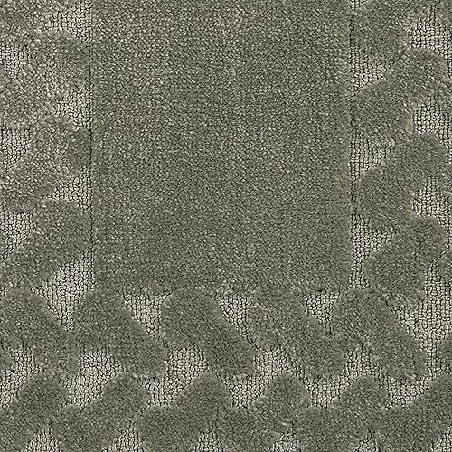 Miniatura 5 de Collections Etc Alfombra de pasillo alfombrada en espiga, de color sólido con detalles decorativos de felpa y respaldo antideslizante para pasillo