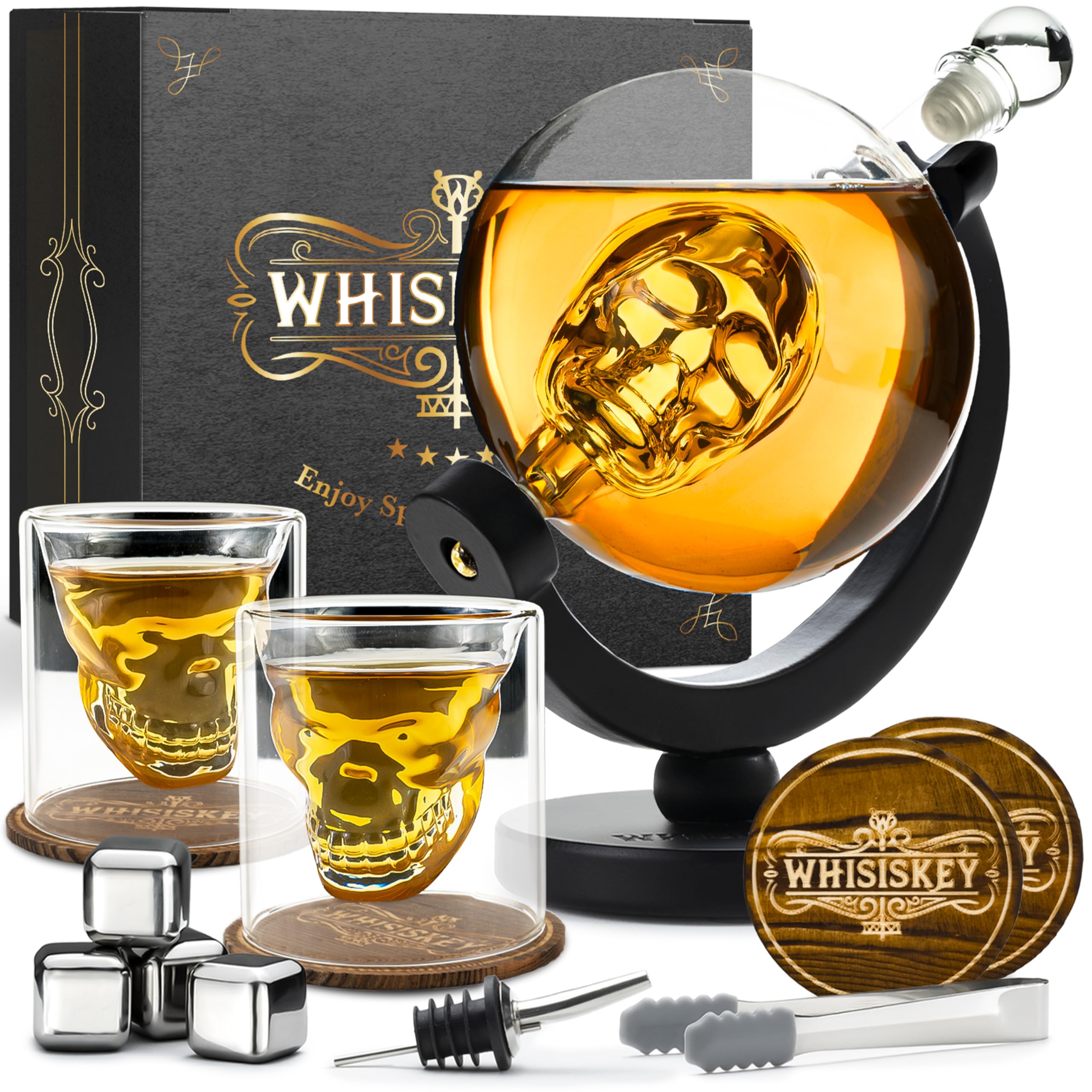 Carafe à Whisky En Forme De Yacht - 1000 Ml, Verre Soufflé à La Main, Cadeau Original Pour Homme (40 Ans, 50 Ans)