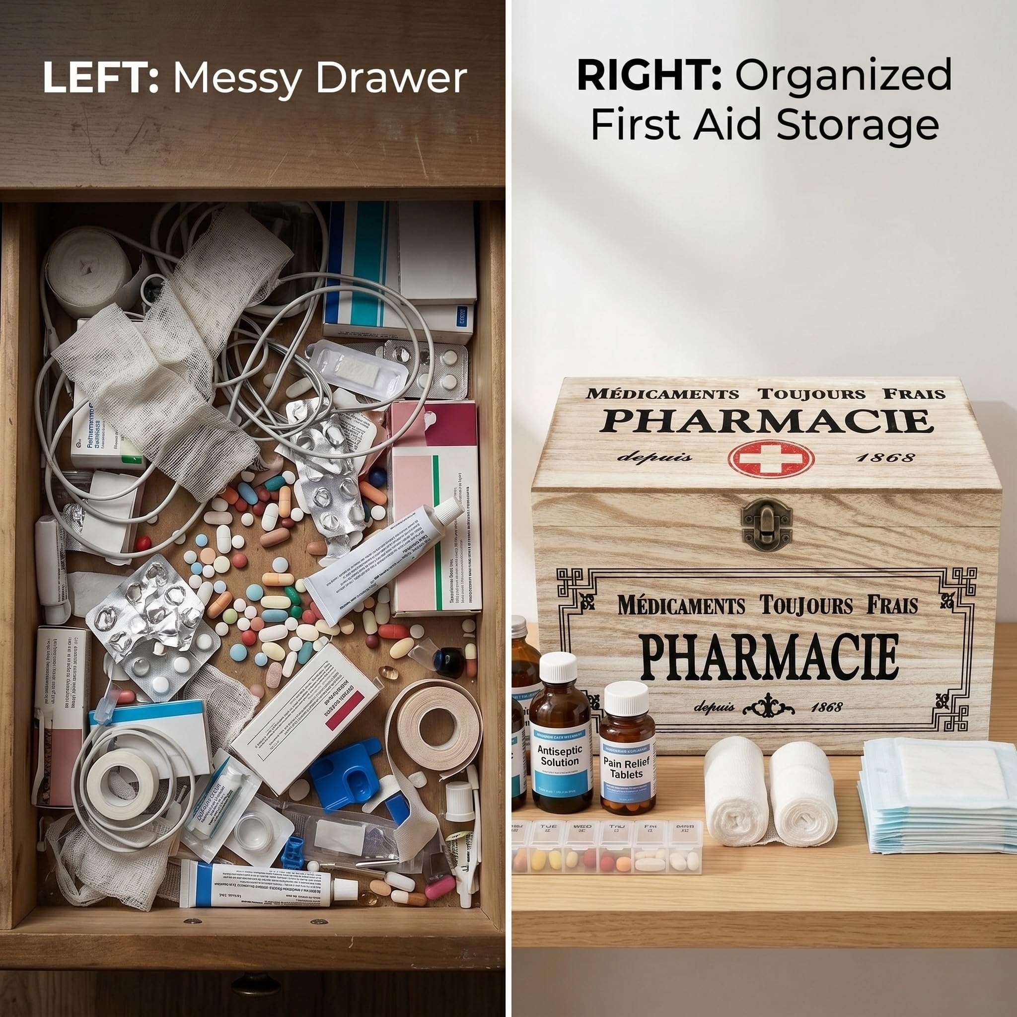 Amazon.com: Vintage First Aid Box Wooden – Rustic Farmhouse