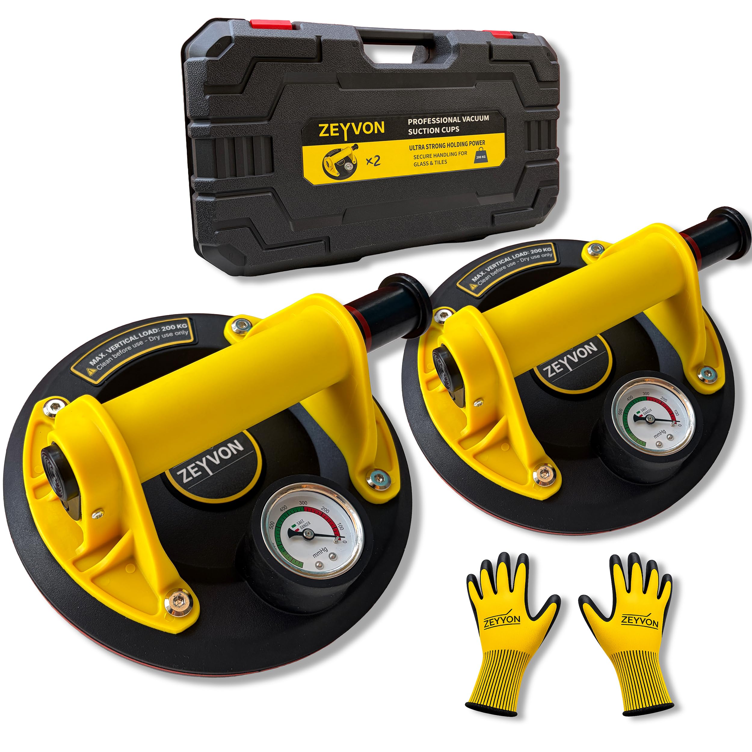 Ovshnrr Ventosa Elettrica, Ventosa a Batteria, Aspirazione da 300 kg, 275 * 160mm Ventose, 4000mAh Akku * 2, Ventosa Per Vetro - per Piastrelle, Vetro, Marmo ecc