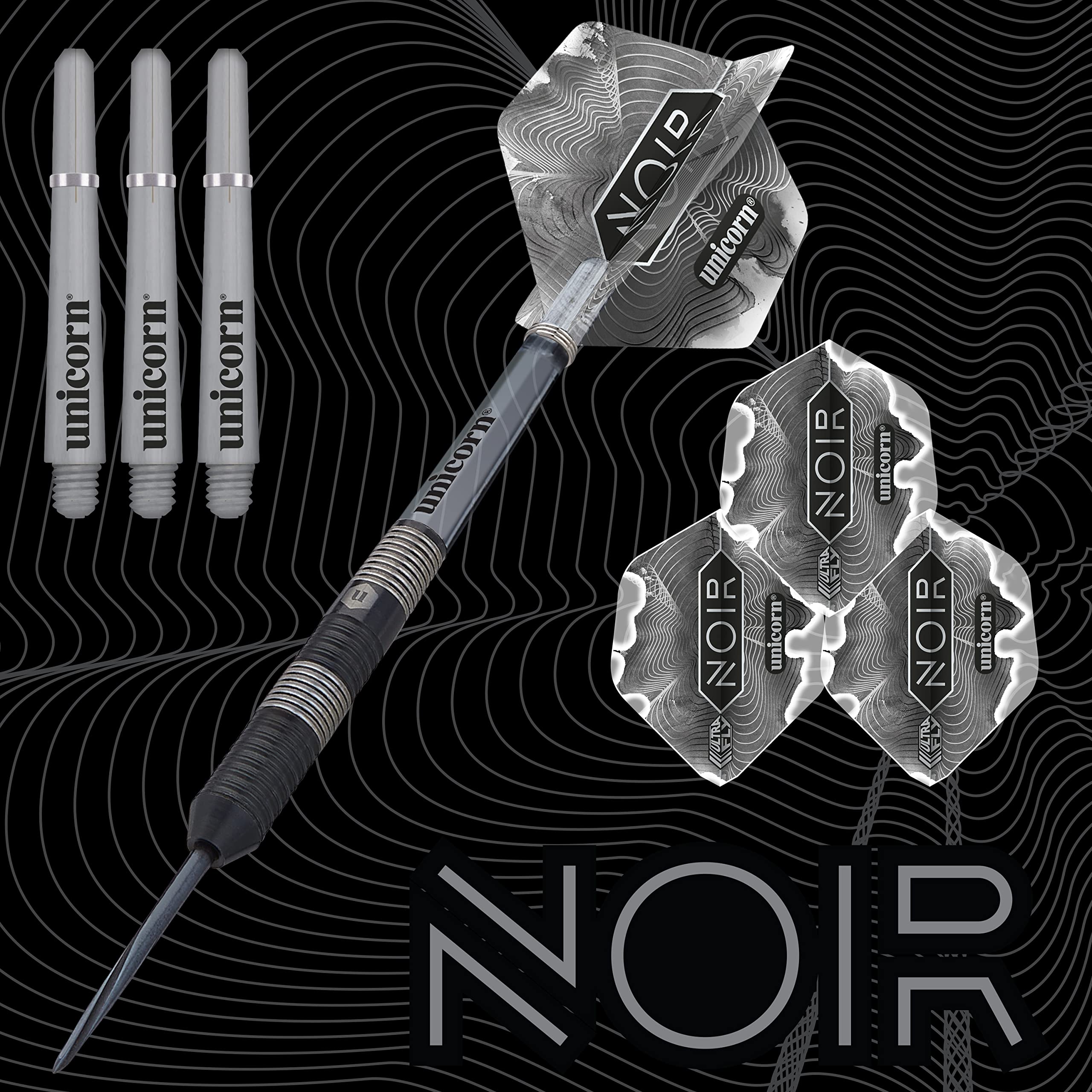 Unicorn NOIR スティールダーツ3本セット Amazon.co.jp: Steel Tip Darts Set - Noir - 90% Tungsten