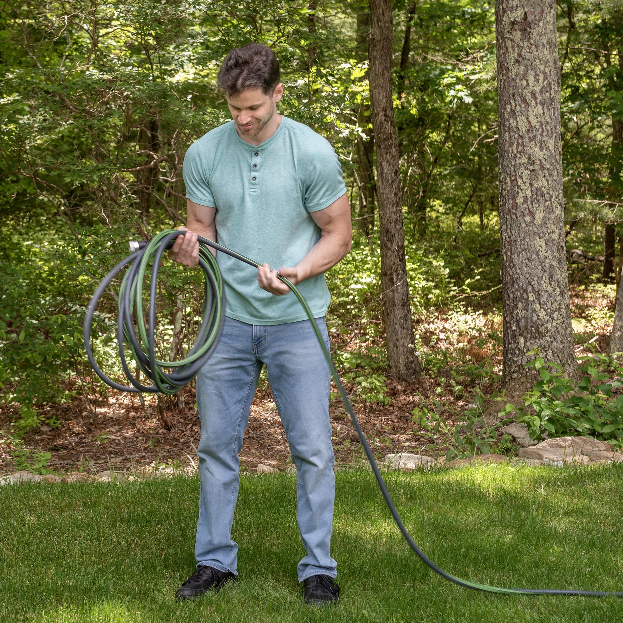 Teknor Apex 5102-100 - Manguera de jardín flexible con control de torceduras, color gris