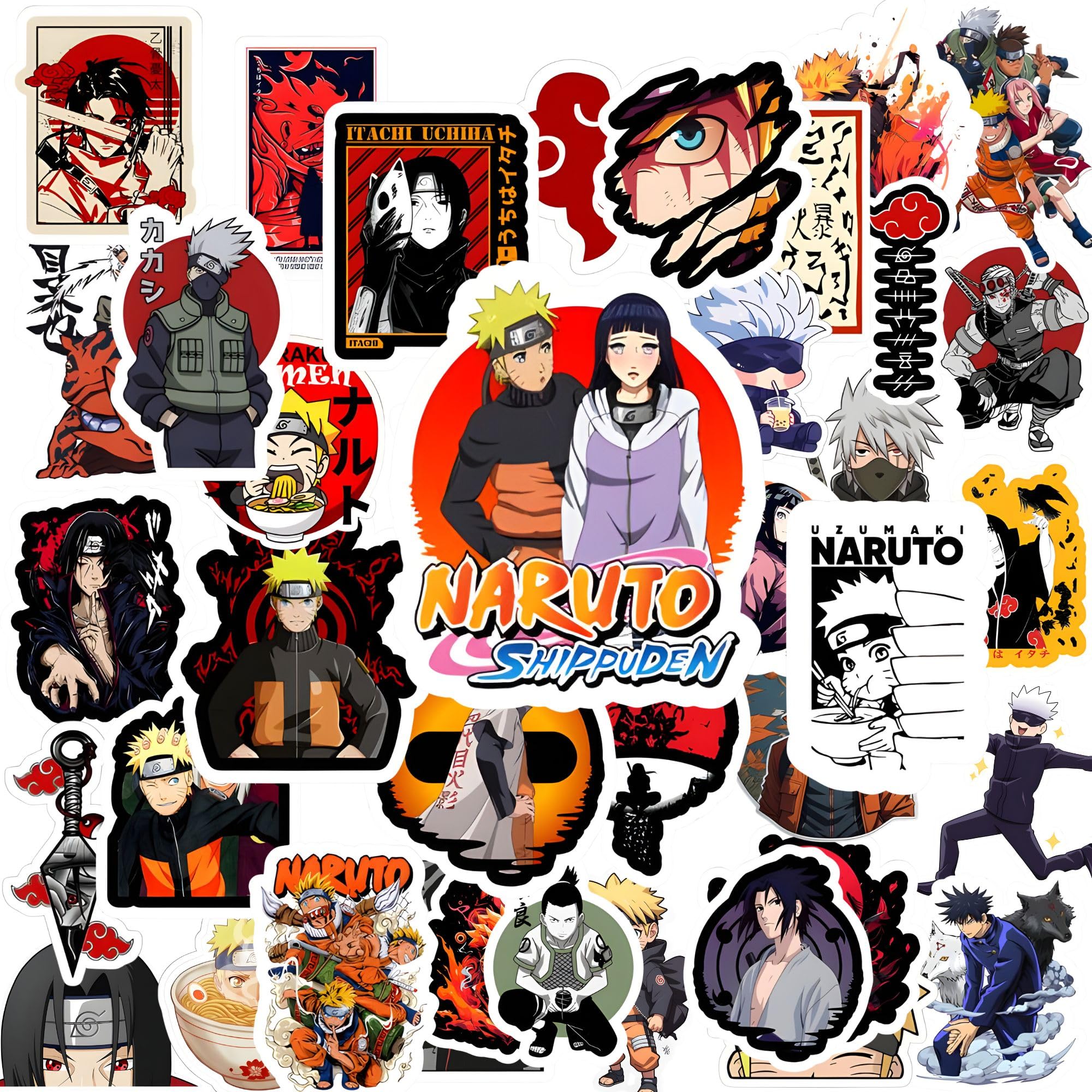 Printshed's-Pack of 50 Aesthetic Vinyl Stickers of Naruto Anime Multipurpose Anime Stickers for Decoration-Laptop Journal Guitar Mobile Cover Water Bottle Helmet Gaming Console Waterproof-image-28
