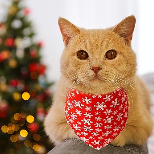 Miniatura 7 de Bandana de Navidad para perros y gatos, diseño de Papá Noel y copo de nieve para cachorros grandes, medianos y pequeños