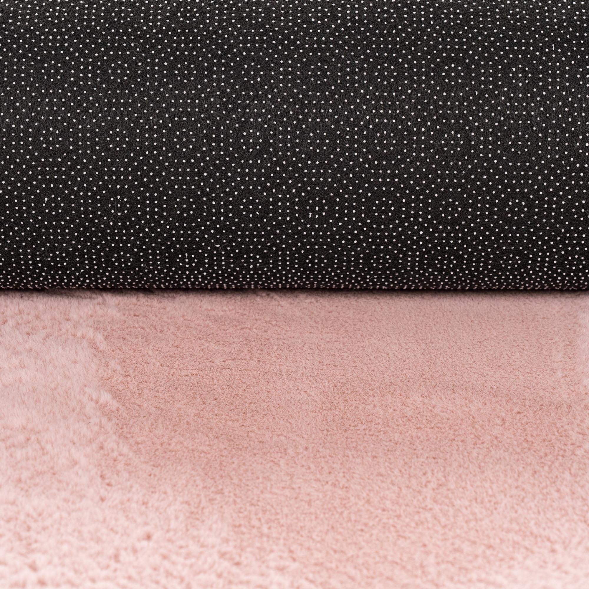 Teppich-Traum Kurzflor Teppich Modern Hasenfell-Optik Rosa 80x300 cm